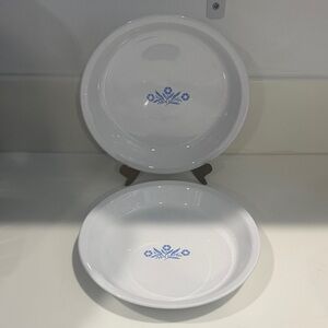 Corning Ware Blue Cornflower P-309 Bakeware Dishes Set of 2